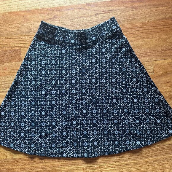 IBEX Black/Grey Pull-on Lightweight Knit Mini Skirt - Washable Merino Wool - Sml - Picture 1 of 3